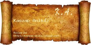 Kaszap Anikó névjegykártya